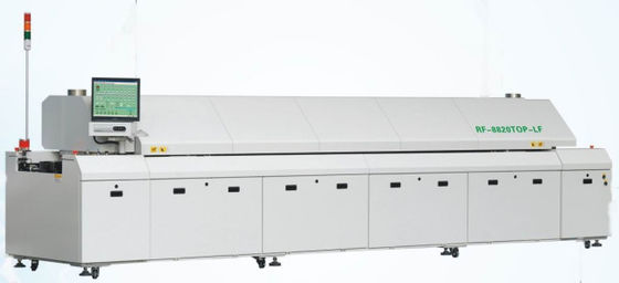 SMT 조립 라인 납 없는 재공류 솔더링 오븐 PCB 재공류 솔더링 장비 8/10/12 구역 뜨거운 공기 재공류 오븐